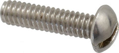 Value Collection - 1/4-20 UNC, 1" Length Under Head Slotted Drive Machine Screw - Round Head, Grade 18-8 Stainless Steel, Uncoated, Without Washer - Exact Tooling