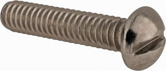 Value Collection - 1/4-20 UNC, 1-1/4" Length Under Head Slotted Drive Machine Screw - Round Head, Grade 18-8 Stainless Steel, Uncoated, Without Washer - Exact Tooling