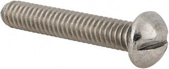 Value Collection - 1/4-20 UNC, 1-1/2" Length Under Head Slotted Drive Machine Screw - Round Head, Grade 18-8 Stainless Steel, Uncoated, Without Washer - Exact Tooling