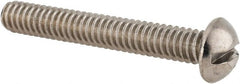 Value Collection - 1/4-20 UNC, 1-3/4" Length Under Head Slotted Drive Machine Screw - Round Head, Grade 18-8 Stainless Steel, Uncoated, Without Washer - Exact Tooling