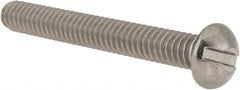Value Collection - 1/4-20 UNC, 2" Length Under Head Slotted Drive Machine Screw - Round Head, Grade 18-8 Stainless Steel, Uncoated, Without Washer - Exact Tooling
