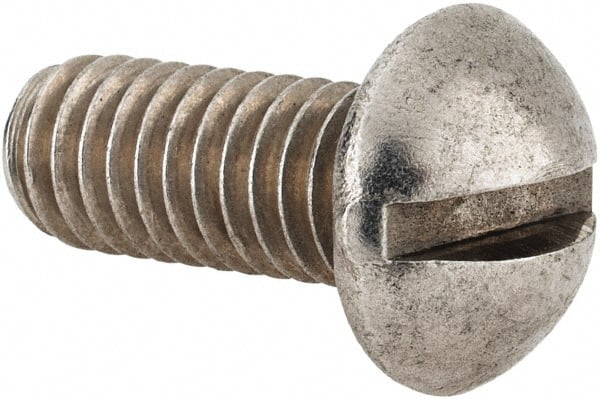 Value Collection - 5/16-18 UNC, 3/4" Length Under Head Slotted Drive Machine Screw - Round Head, Grade 18-8 Stainless Steel, Uncoated, Without Washer - Exact Tooling