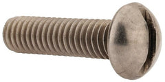 Value Collection - 5/16-18 UNC, 1-1/4" Length Under Head Slotted Drive Machine Screw - Round Head, Grade 18-8 Stainless Steel, Uncoated, Without Washer - Exact Tooling