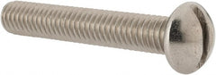 Value Collection - 5/16-18 UNC, 2" Length Under Head Slotted Drive Machine Screw - Round Head, Grade 18-8 Stainless Steel, Uncoated, Without Washer - Exact Tooling