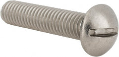 Value Collection - 3/8-16 UNC, 1-3/4" Length Under Head Slotted Drive Machine Screw - Round Head, Grade 18-8 Stainless Steel, Uncoated, Without Washer - Exact Tooling