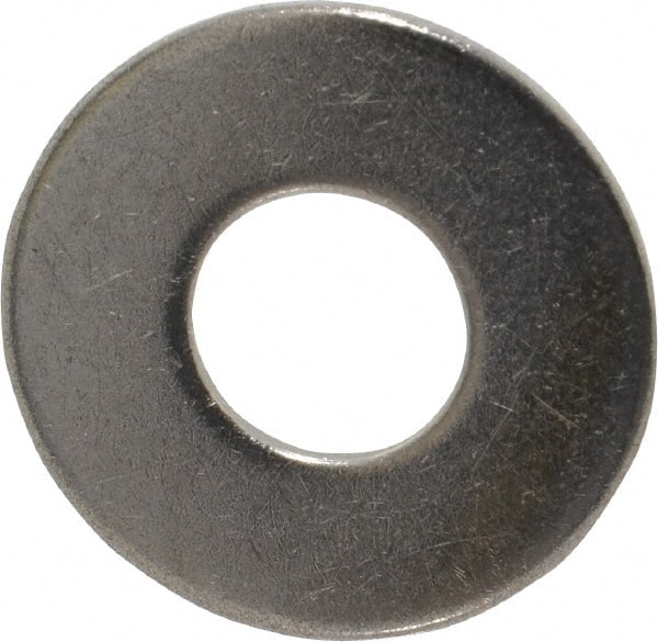 Value Collection - 7/16" Screw, Grade 18-8 Stainless Steel Standard Flat Washer - 1/2" ID x 1-1/4" OD, 0.083" Thick - Exact Tooling