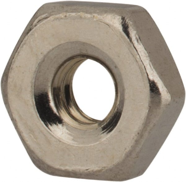 Value Collection - #4-40 UNC Stainless Steel Right Hand Machine Screw Hex Nut - 1/4" Across Flats, 3/32" High, Uncoated - Exact Tooling