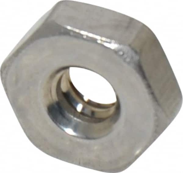 Value Collection - #6-32 UNC Stainless Steel Right Hand Machine Screw Hex Nut - 5/16" Across Flats, 7/64" High, Uncoated - Exact Tooling