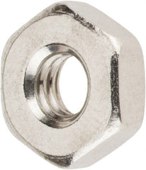 Value Collection - #8-32 UNC Stainless Steel Right Hand Machine Screw Hex Nut - 11/32" Across Flats, 1/8" High, Uncoated - Exact Tooling