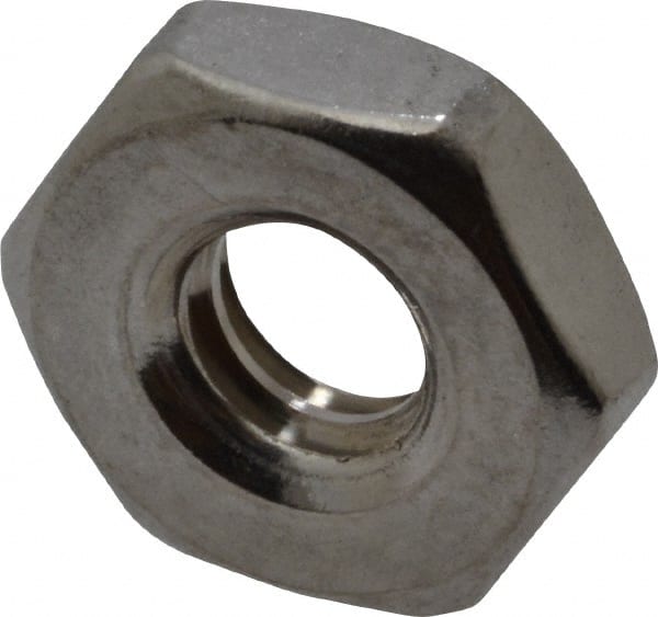 Value Collection - #10-24 UNC Stainless Steel Right Hand Machine Screw Hex Nut - 3/8" Across Flats, 1/8" High, Uncoated - Exact Tooling