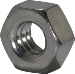 Value Collection - 1/4-20 UNC Stainless Steel Right Hand Hex Nut - 7/16" Across Flats, 7/32" High, Uncoated - Exact Tooling
