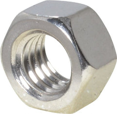 Value Collection - 3/8-16 UNC Stainless Steel Right Hand Hex Nut - 9/16" Across Flats, 21/64" High, Uncoated - Exact Tooling