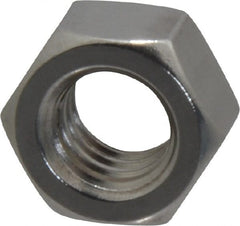 Value Collection - 7/16-14 UNC Stainless Steel Right Hand Hex Nut - 11/16" Across Flats, 3/8" High, Uncoated - Exact Tooling