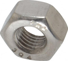 Value Collection - 1/4-28 UNF Stainless Steel Right Hand Hex Nut - 7/16" Across Flats, 7/32" High, Uncoated - Exact Tooling