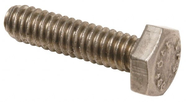 Value Collection - 5/16-18 UNC, 3" Length Under Head Hex Head Cap Screw - Fully Threaded, Grade 18-8 Stainless Steel, 1/2" Hex - Exact Tooling
