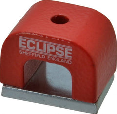 Eclipse - 1 Hole, 3/16" Hole Diam, 51/64" Overall Width, 1-3/16" Deep, 51/64" High, Alnico Power Magnets - 0.3" Pole Width, 550°C Max Operating Temp, Grade 5 Alnico - Exact Tooling