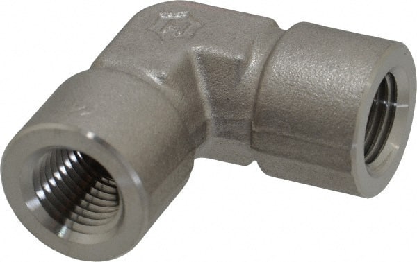 Ham-Let - 1/4" Grade 316 Stainless Steel Pipe 90° Female Elbow - FNPT x FNPT End Connections, 6,200 psi - Exact Tooling