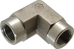 Ham-Let - 1/2" Grade 316 Stainless Steel Pipe 90° Female Elbow - FNPT x FNPT End Connections, 4,600 psi - Exact Tooling