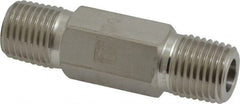 Ham-Let - 1/4" Grade 316 Stainless Steel Pipe Hex Nipple - MNPT End Connections, 7,500 psi - Exact Tooling