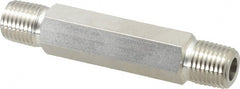 Ham-Let - 1/4" Grade 316 Stainless Steel Pipe Hex Nipple - MNPT End Connections, 7,500 psi - Exact Tooling