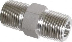 Ham-Let - 1/2" Grade 316 Stainless Steel Pipe Hex Nipple - MNPT End Connections, 7,200 psi - Exact Tooling
