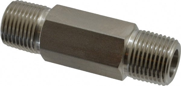 Ham-Let - 1/2" Grade 316 Stainless Steel Pipe Hex Nipple - MNPT End Connections, 7,200 psi - Exact Tooling
