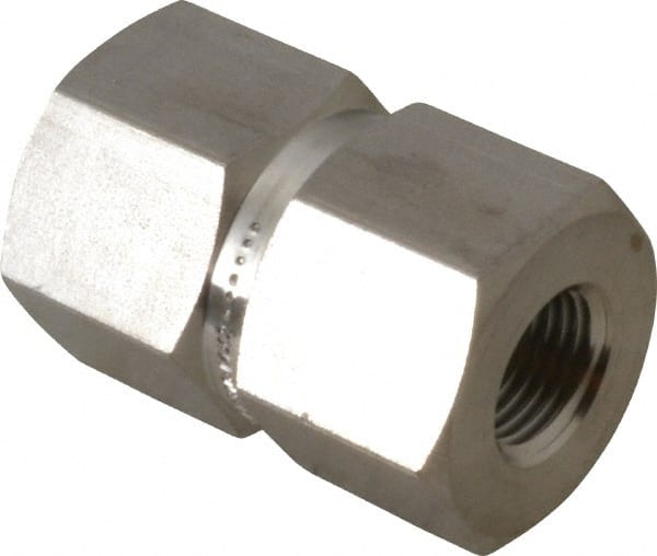 Ham-Let - 1/4 x 1/8" Grade 316 Stainless Steel Pipe Reducer Coupling - FNPT x FNPT End Connections, 6,200 psi - Exact Tooling