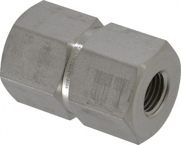 Ham-Let - 1/2 x 1/4" Grade 316 Stainless Steel Pipe Reducer Coupling - FNPT x FNPT End Connections, 6,200 psi - Exact Tooling