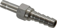 Ham-Let - 1/4" Tube ID, Metal Barbed Tube Connector - Stainless Steel, 1/4" Tube OD - Exact Tooling