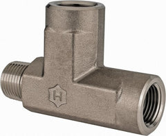 Ham-Let - 3/8" Grade 316 Stainless Steel Pipe Street Tee - MNPT x FNPT x FNPT End Connections, 5,000 psi - Exact Tooling