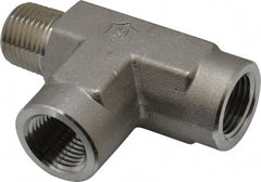 Ham-Let - 1/2" Grade 316 Stainless Steel Pipe Street Tee - MNPT x FNPT x FNPT End Connections, 4,600 psi - Exact Tooling
