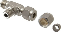 Ham-Let - 1/4" OD, Grade 316Stainless Steel Male Branch Tee - Comp x Comp x MNPT Ends - Exact Tooling