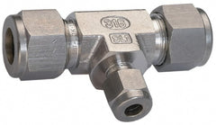Ham-Let - 3/4 x 3/4 x 3/8" OD, Grade 316Stainless Steel Union Tee - Comp x Comp x Comp Ends - Exact Tooling