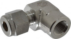 Ham-Let - 1/4" OD, Grade 316Stainless Steel Female Elbow - Comp x FNPT Ends - Exact Tooling