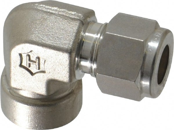 Ham-Let - 3/8" OD, Grade 316Stainless Steel Female Elbow - Comp x FNPT Ends - Exact Tooling