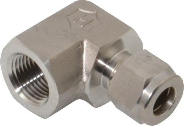 Ham-Let - 3/8" OD, Grade 316Stainless Steel Female Elbow - Comp x FNPT Ends - Exact Tooling