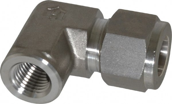 Ham-Let - 1/2" OD, Grade 316Stainless Steel Female Elbow - Comp x FNPT Ends - Exact Tooling