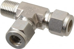 Ham-Let - 3/8" OD, Grade 316Stainless Steel Male Run Tee - Comp x MNPT x Comp Ends - Exact Tooling