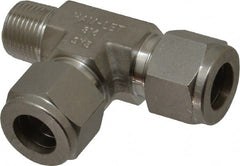 Ham-Let - 1/2" OD, Grade 316Stainless Steel Male Run Tee - Comp x MNPT x Comp Ends - Exact Tooling