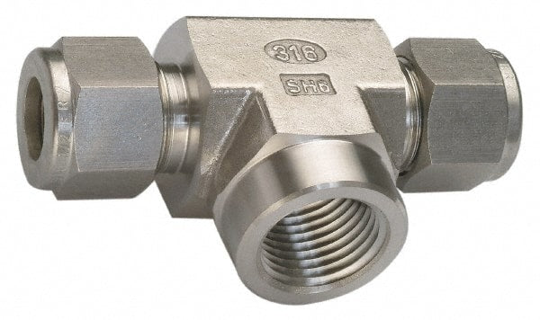Ham-Let - 5/8" OD, Grade 316Stainless Steel Female Branch Tee - Comp x Comp x FNPT Ends - Exact Tooling