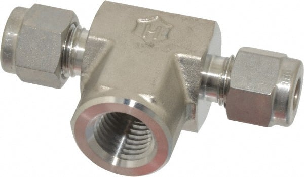 Ham-Let - 1/4" OD, Grade 316Stainless Steel Female Branch Tee - Comp x Comp x FNPT Ends - Exact Tooling