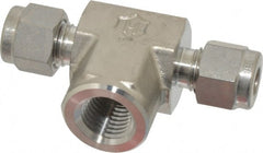 Ham-Let - 1/4" OD, Grade 316Stainless Steel Female Branch Tee - Comp x Comp x FNPT Ends - Exact Tooling