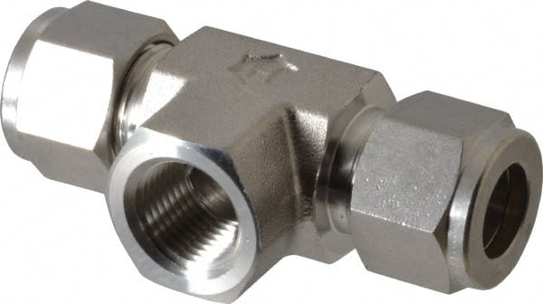 Ham-Let - 1/2" OD, Grade 316Stainless Steel Female Branch Tee - Comp x Comp x FNPT Ends - Exact Tooling