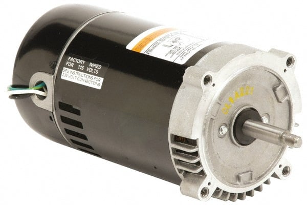 US Motors - 3/4 hp, ODP Enclosure, Auto Thermal Protection, 3,450 RPM, 115/230 Volt, 60 Hz, Industrial Electric AC/DC Motor - Size 56 Frame, C-Face Mount, 1 Speed, Ball Bearings, B Class Insulation, CCW Drive End - Exact Tooling