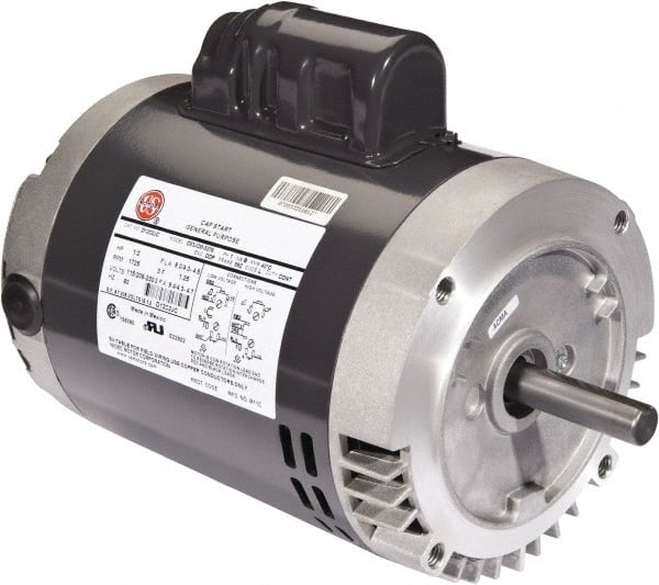 US Motors - 3 hp, ODP Enclosure, Auto Thermal Protection, 3,450 RPM, 208-230 Volt, 60 Hz, Industrial Electric AC/DC Motor - Size 56 Frame, C-Face Mount, 1 Speed, Ball Bearings, 14.0-12.8 Full Load Amps, B Class Insulation, Reversible - Exact Tooling