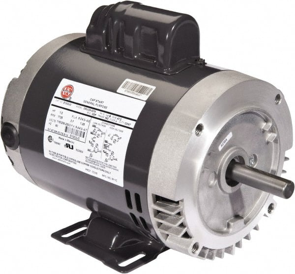 US Motors - 1/3 hp, ODP Enclosure, Auto Thermal Protection, 3,450 RPM, 115/208-230 & 110/220 Volt, 60 Hz, Industrial Electric AC/DC Motor - Exact Tooling