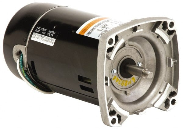 US Motors - 1 hp, ODP Enclosure, Auto Thermal Protection, 3,450 RPM, 115/230 Volt, 60 Hz, Industrial Electric AC/DC Motor - Size 56 Frame, Square Flange Mount, 1 Speed, Ball Bearings, B Class Insulation, CCW Drive End - Exact Tooling