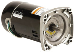 US Motors - 1 hp, ODP Enclosure, Auto Thermal Protection, 3,450 RPM, 115/230 Volt, 60 Hz, Industrial Electric AC/DC Motor - Size 56 Frame, Square Flange Mount, 1 Speed, Ball Bearings, B Class Insulation, CCW Drive End - Exact Tooling
