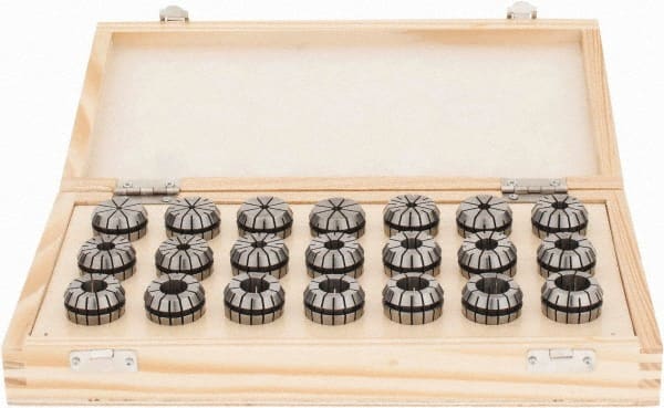 Parlec - 21 Piece, 1/8" to 3/4" Capacity, ER Collet Set - Series ER32 - Exact Tooling