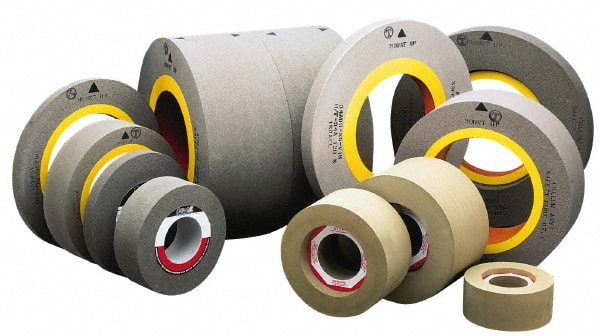 Camel Grinding Wheels - 24" Diam x 12" Hole x 8" Wide Centerless & Cylindrical Grinding Wheel - 60 Grit, Silicon Carbide, Type 1, Medium Grade, Vitrified Bond, No Recess - Exact Tooling